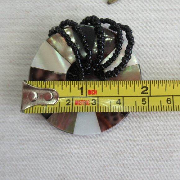 Southewestern Boho Mother Of Pearl Abalone by Coldwater Creek Necklace w/Pendant - Picture 8 of 10